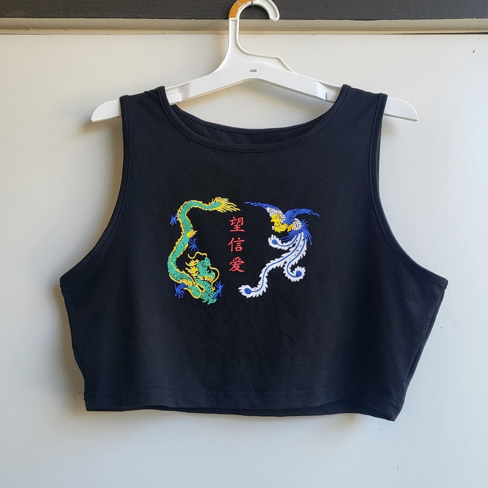 Black Cropped Tank Top